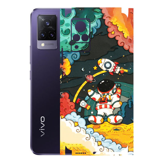 VIVO Z/V/X/T/U/S Series Phone Skins (All Models) - Astronauts & Spaceship - 3D Embossed Finish (L-145) Vivo V21 5G