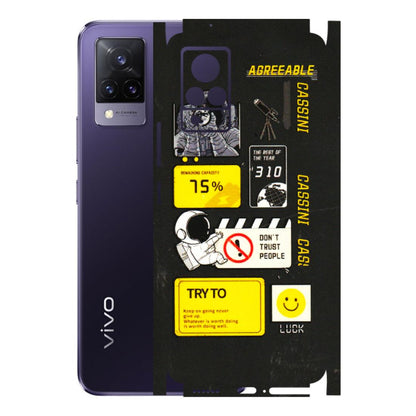 VIVO Z/V/X/T/U/S Series Phone Skins (All Models) - Black Cassini - 3D Embossed Finish (L-161) Vivo V21 5G