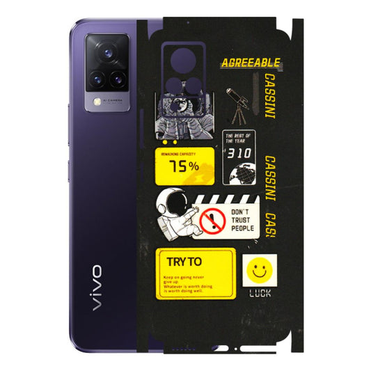 VIVO Z/V/X/T/U/S Series Phone Skins (All Models) - Black Cassini - 3D Embossed Finish (L-161) Vivo V21 5G