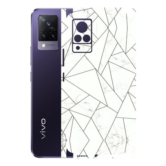 VIVO Z/V/X/T/U/S Series Phone Skins (All Models) - Luxury White Marble Effect - 3D Embossed Finish (L-168) Vivo V21 5G