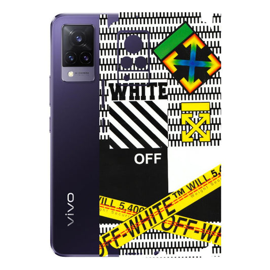 VIVO Z/V/X/T/U/S Series Phone Skins (All Models) - White Off Abstract - 3D Embossed Finish (L-172) Vivo V21 5G