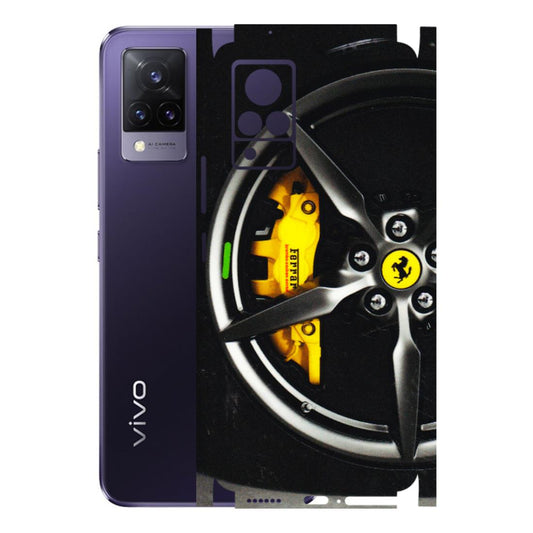 VIVO Z/V/X/T/U/S Series Phone Skins (All Models) - Ferrari Wheel Alloy - 3D Embossed Finish (L-173) Vivo V21 5G