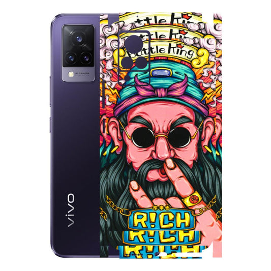 VIVO Z/V/X/T/U/S Series Phone Skins (All Models) - Battle King Dude Face - 3D Embossed Finish (L-178) Vivo V21 5G