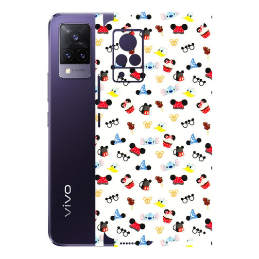 VIVO Z/V/X/T/U/S Series Phone Skins (All Models) - Minnie Mouse & Donald Doodles s - 3D Embossed Finish (L-194) Vivo V21 5G