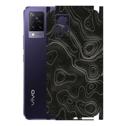 VIVO Z/V/X/T/U/S Series Phone Skins (All Models) - Black Swirl - 3D Embossed Finish (L-196) Vivo V21 5G