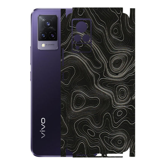 VIVO Z/V/X/T/U/S Series Phone Skins (All Models) - Black Swirl - 3D Embossed Finish (L-196) Vivo V21 5G