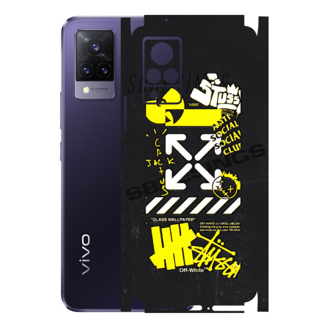VIVO Z/V/X/T/U/S Series Phone Skins (All Models) - Anti Social Graffiti - 3D Embossed Finish (L-198) Vivo V21 5G