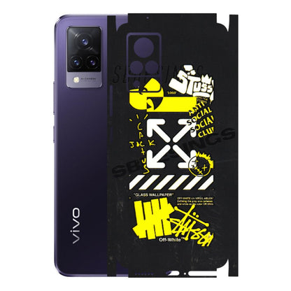 VIVO Z/V/X/T/U/S Series Phone Skins (All Models) - Anti Social Graffiti - 3D Embossed Finish (L-198) Vivo V21 5G