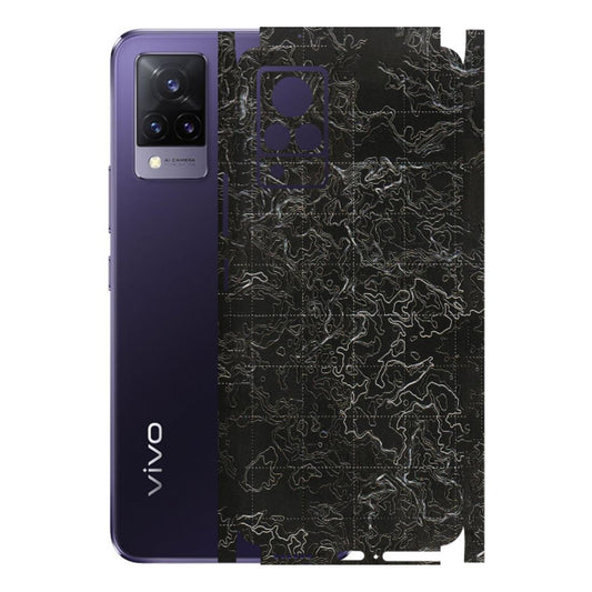 VIVO Z/V/X/T/U/S Series Phone Skins (All Models) - Black map Texture - 3D Embossed Finish (L-201) Vivo V21 5G