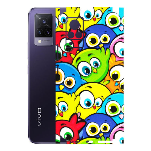 VIVO Z/V/X/T/U/S Series Phone Skins (All Models) - Cute Fluffy Birds - 3D Embossed Finish (L-213) Vivo V21 5G
