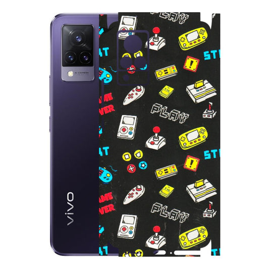 VIVO Z/V/X/T/U/S Series Phone Skins (All Models) - Gaming Doodles - 3D Embossed Finish (L-224) Vivo V21 5G