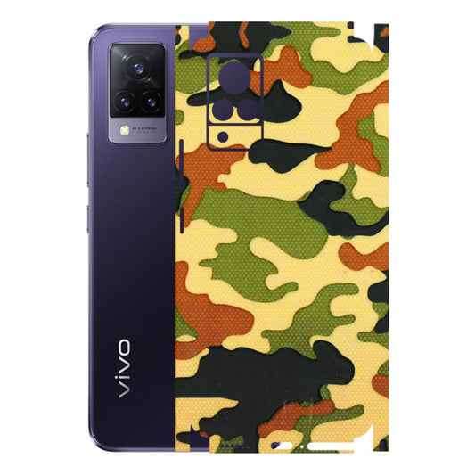 VIVO Z/V/X/T/U/S Series Phone Skins (All Models) - Indian Military - 3D Embossed Finish (L-234) Vivo V21 5G