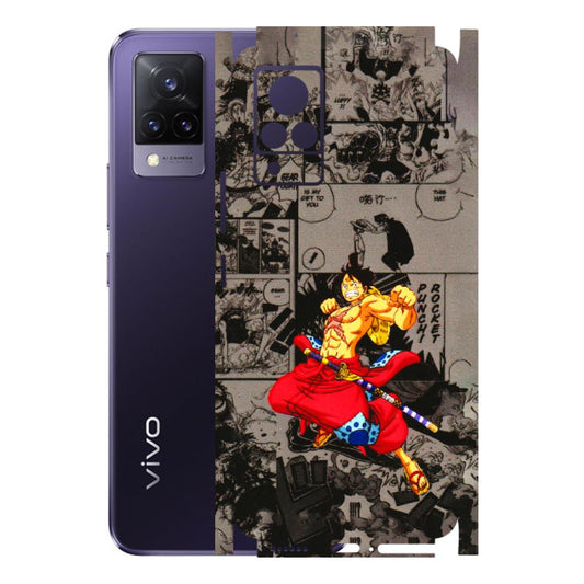 VIVO Z/V/X/T/U/S Series Phone Skins (All Models) - One Piece Rocket Punch Manga - 3D Embossed Finish (L-25) Vivo V21 5G
