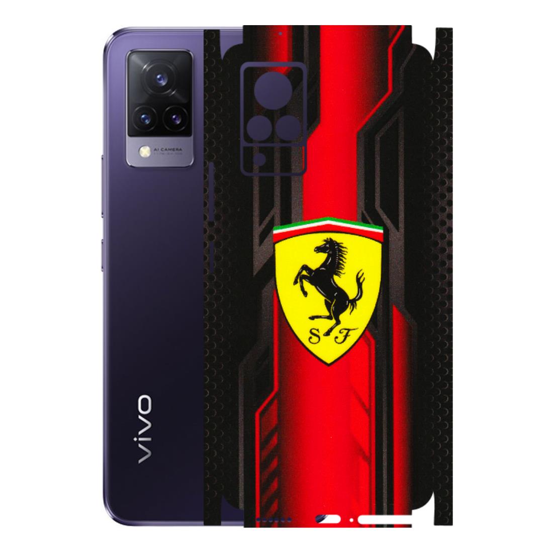 VIVO Z/V/X/T/U/S Series Phone Skins (All Models) - Black Ferrari Logo - 3D Embossed Finish (L-253) Vivo V21 5G