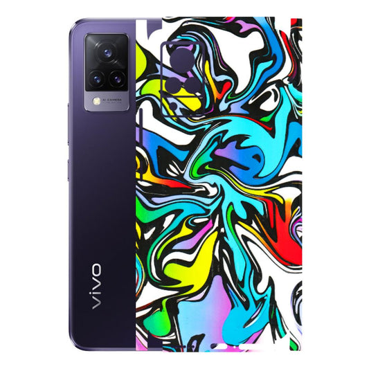 VIVO Z/V/X/T/U/S Series Phone Skins (All Models) - Abstract Colour Paints - 3D Embossed Finish (L-271) Vivo V21 5G