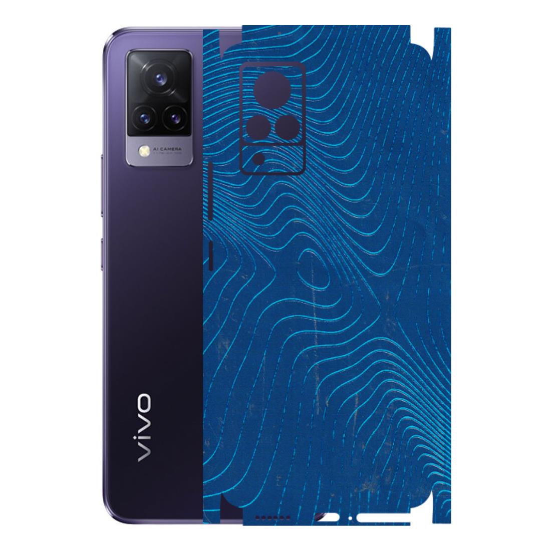 VIVO Z/V/X/T/U/S Series Phone Skins (All Models) - Abstract Blue Line Map - 3D Embossed Finish (L-272) Vivo V21 5G