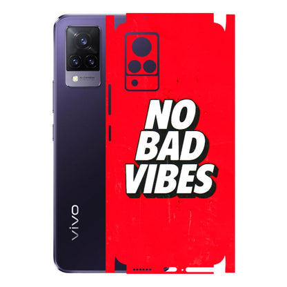 VIVO Z/V/X/T/U/S Series Phone Skins (All Models) - No Bad Vibes - 3D Embossed Finish (L-280) Vivo V21 5G