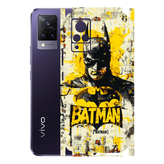 VIVO Z/V/X/T/U/S Series Phone Skins (All Models) - Batman Yellow BT - 3D Embossed Finish (L-304) Vivo V21 5G