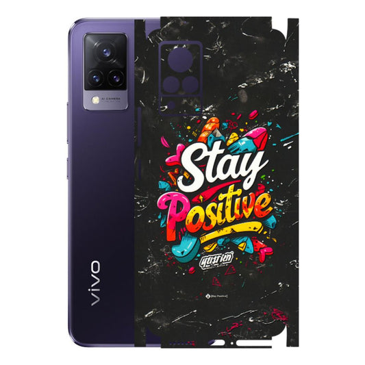 VIVO Z/V/X/T/U/S Series Phone Skins (All Models) - Stay Positive Black - 3D Embossed Finish (L-31) Vivo V21 5G