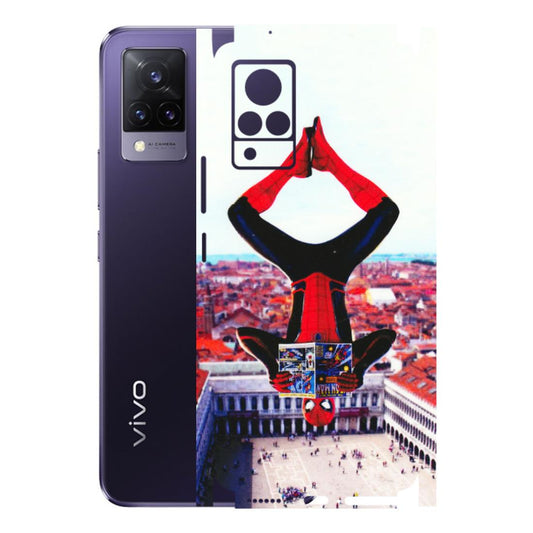 VIVO Z/V/X/T/U/S Series Phone Skins (All Models) - Spiderman Hanging - 3D Embossed Finish (L-53) Vivo V21 5G