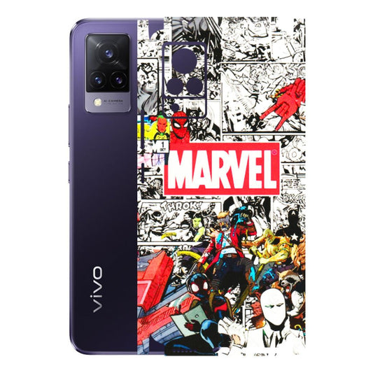 VIVO Z/V/X/T/U/S Series Phone Skins (All Models) - Marvel Colorful Comic - 3D Embossed Finish (L-64) Vivo V21 5G