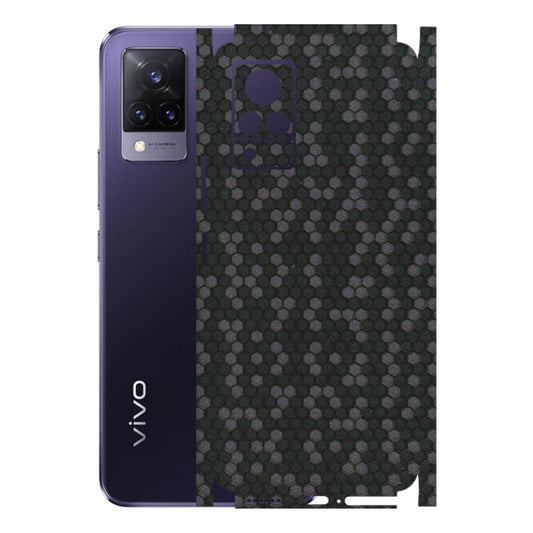 VIVO Z/V/X/T/U/S Series Phone Skins (All Models) - Black Grey Honeycomb Sober - 3D Embossed Finish (L-85) Vivo V21 5G