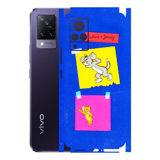 VIVO Z/V/X/T/U/S Series Phone Skins (All Models) - Tom N Jerry Sticky Notes - 3D Embossed Finish (L-88) Vivo V21 5G