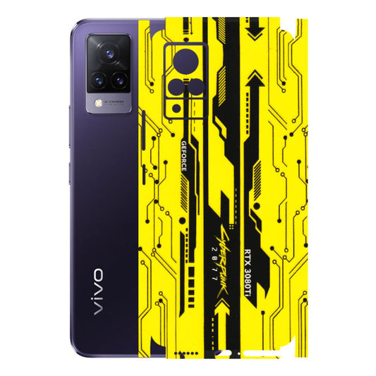 VIVO Z/V/X/T/U/S Series Phone Skins (All Models) - Yellow Cyberpunk - 3D Embossed Finish (L-93) Vivo V21 5G