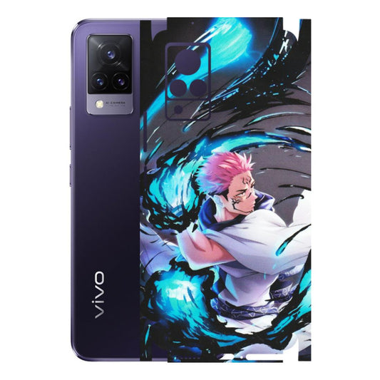 VIVO Z/V/X/T/U/S Series Phone Skins (All Models) - New Jujutsu Kaisen Grey Blue Anime - Matte Finish (M-127) Vivo V21 5G