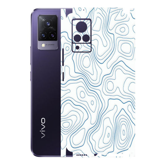 VIVO Z/V/X/T/U/S Series Phone Skins (All Models) - Blue And White Swirls - Matte Finish (M-139) Vivo V21 5G