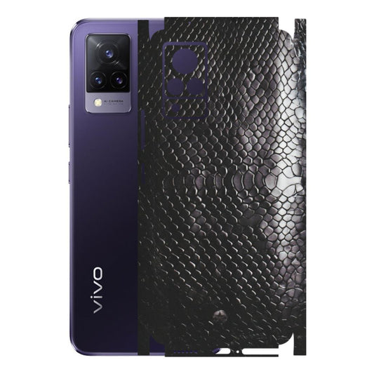 VIVO Z/V/X/T/U/S Series Phone Skins (All Models) - Black Snack Leather - Matte Finish (M-147) Vivo V21 5G