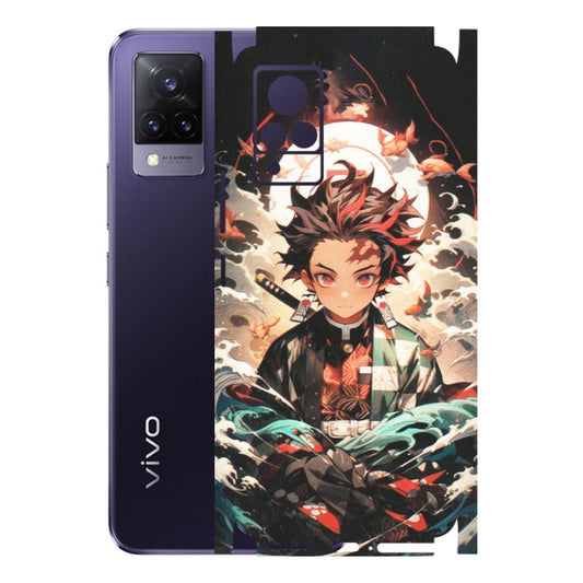 VIVO Z/V/X/T/U/S Series Phone Skins (All Models) - Tanjiro Demon Slayer Anime - Matte Finish (M-158) Vivo V21 5G