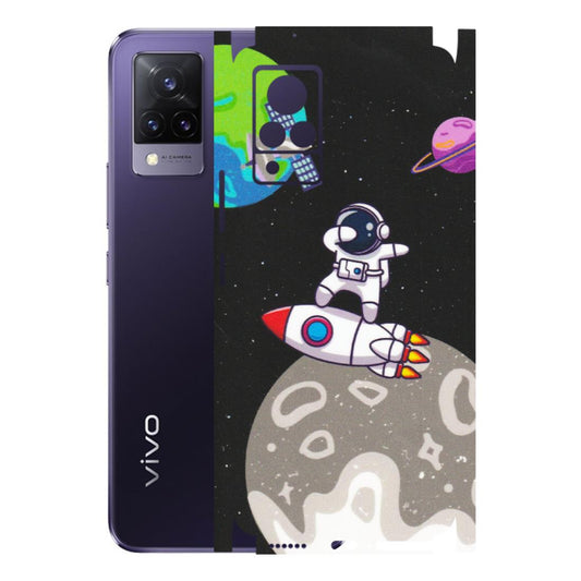 VIVO Z/V/X/T/U/S Series Phone Skins (All Models) - Astronaut Vibing Toon Running - Matte Finish (M-39) Vivo V21 5G