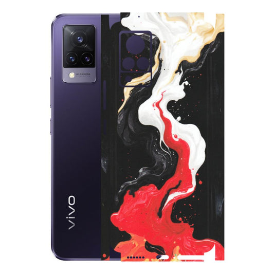 VIVO Z/V/X/T/U/S Series Phone Skins (All Models) - Black Red White Paint Splash Fusion - Matte Finish (M-56) Vivo V21 5G