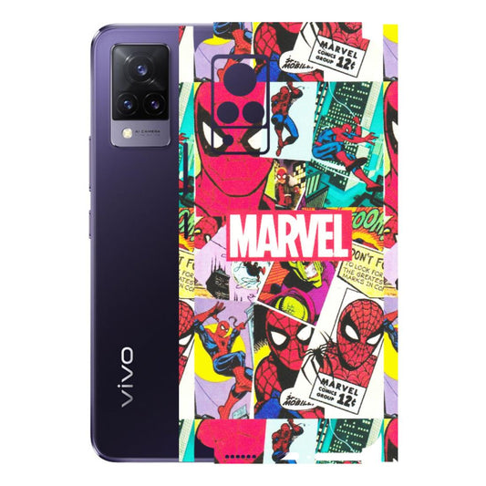 VIVO Z/V/X/T/U/S Series Phone Skins (All Models) - Marvel Comic Spiderman Grafitti - Matte Finish (M-72) Vivo V21 5G