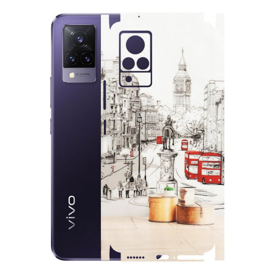 VIVO Z/V/X/T/U/S Series Phone Skins (All Models) - London Street - Transparent Finish (T-02) Vivo V21 5G