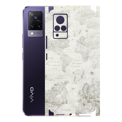 VIVO Z/V/X/T/U/S Series Phone Skins (All Models) - World Travel Map - Transparent Finish (T-04) Vivo V21 5G