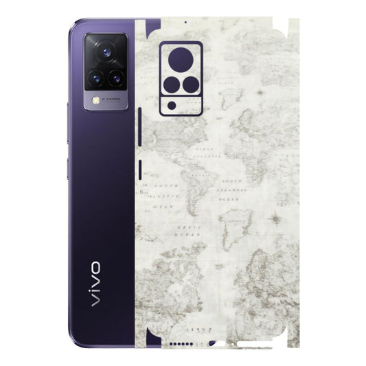 VIVO Z/V/X/T/U/S Series Phone Skins (All Models) - World Travel Map - Transparent Finish (T-04) Vivo V21 5G