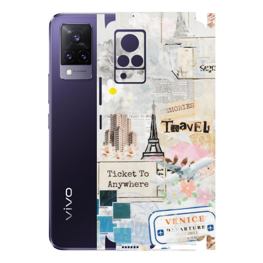 VIVO Z/V/X/T/U/S Series Phone Skins (All Models) - Travel Memories - Transparent Finish (T-09) Vivo V21 5G