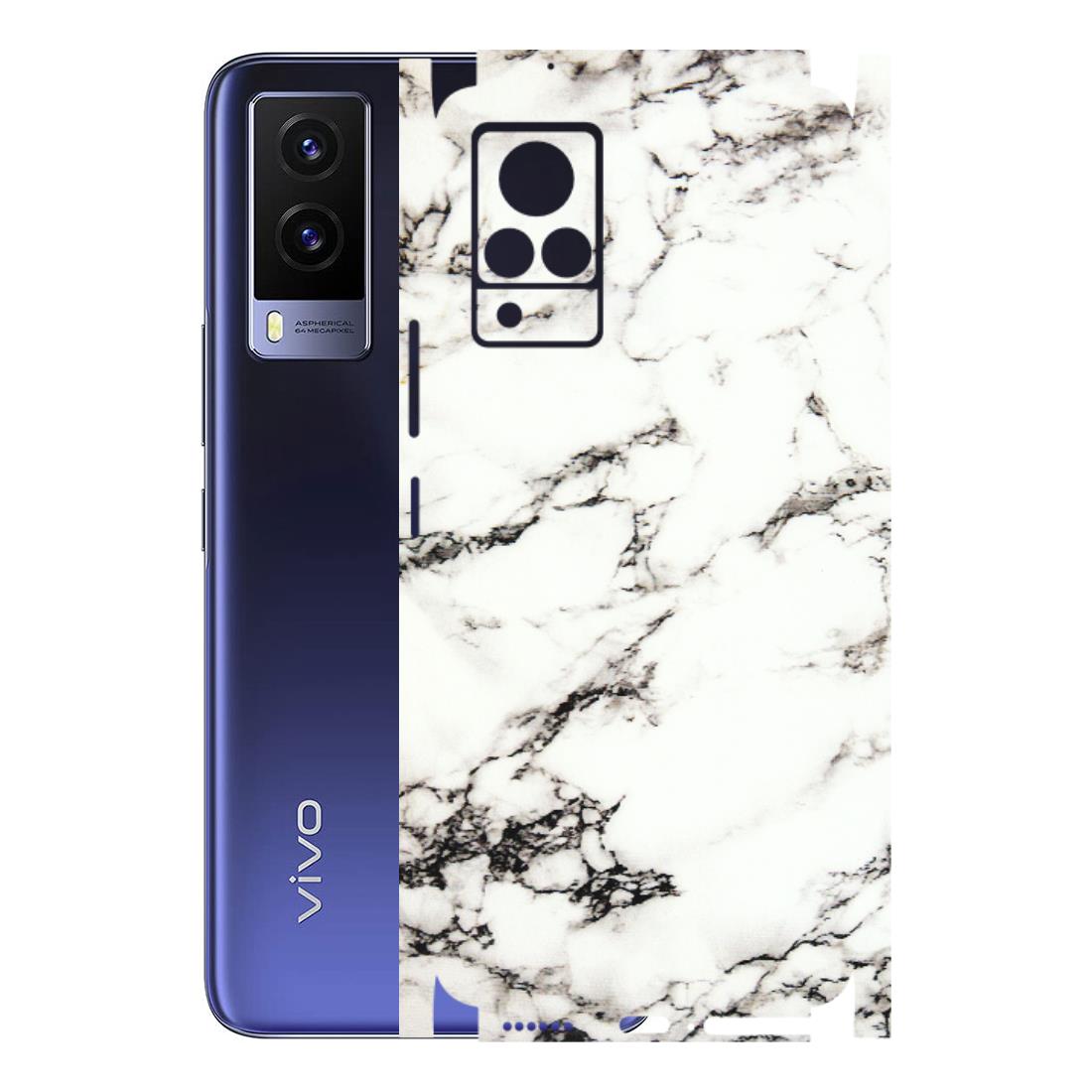 VIVO Z/V/X/T/U/S Series Phone Skins (All Models) - Black and White Marble Texture - 3D Embossed Finish (L-124) Vivo V21e (4G)