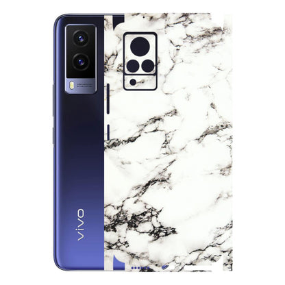 VIVO Z/V/X/T/U/S Series Phone Skins (All Models) - Black and White Marble Texture - 3D Embossed Finish (L-124) Vivo V21e (4G)
