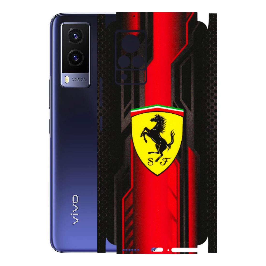 VIVO Z/V/X/T/U/S Series Phone Skins (All Models) - Black Ferrari Logo - 3D Embossed Finish (L-253) Vivo V21e (4G)
