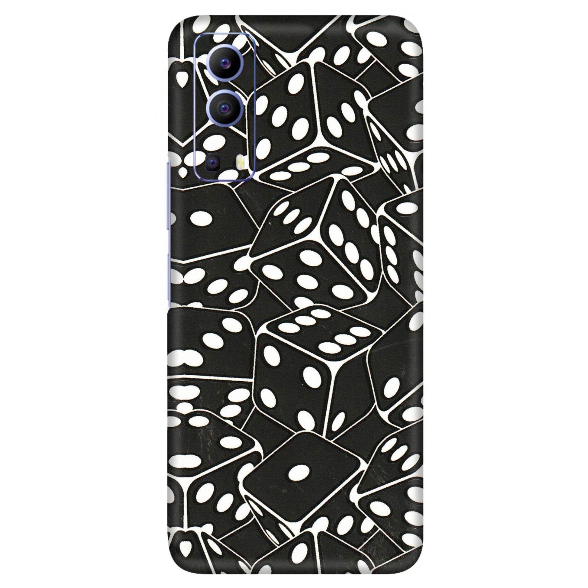VIVO Z/V/X/T/U/S Series Phone Skins (All Models) - Big Black Dices - 3D Embossed Finish (L-106) Vivo V21e (5G)