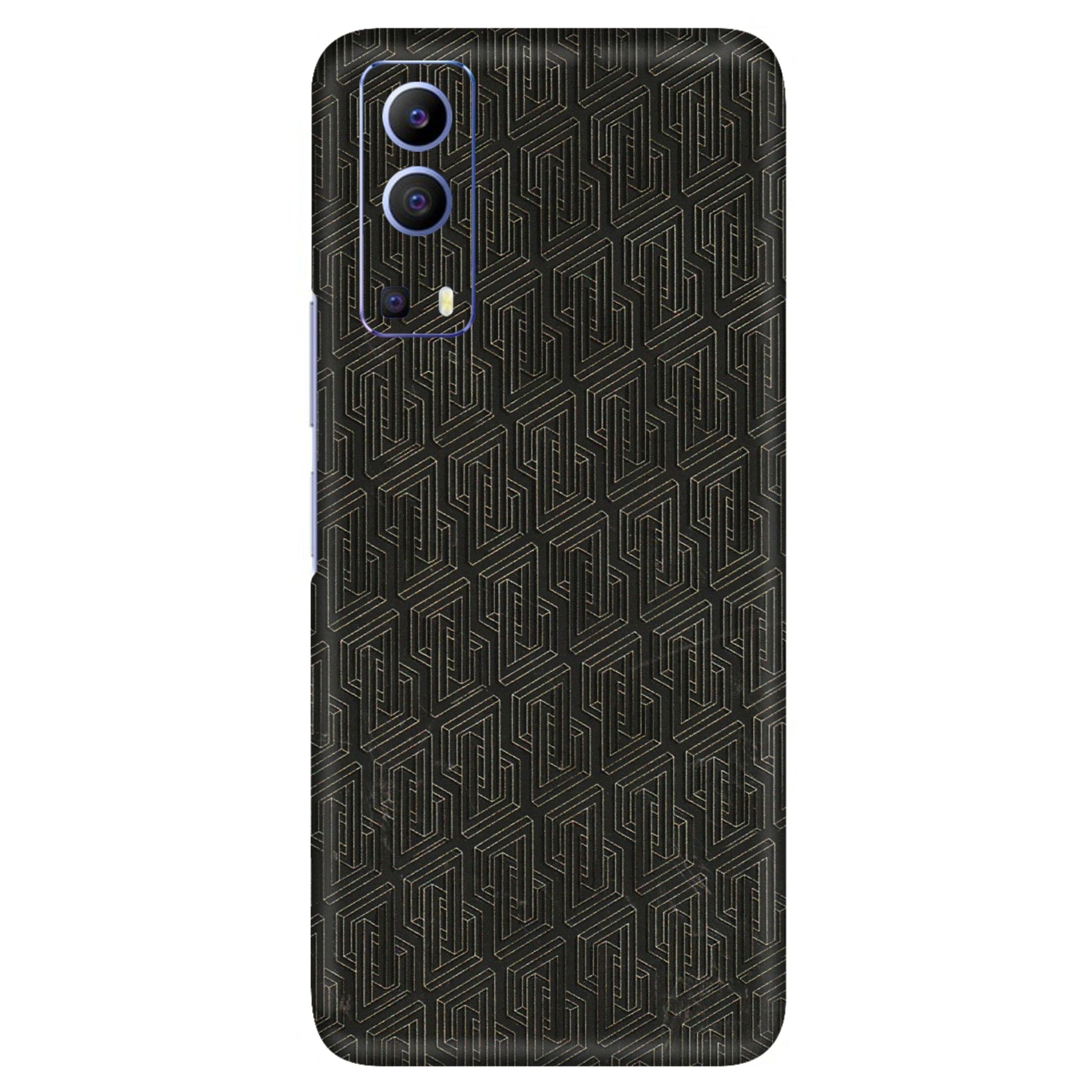 VIVO Z/V/X/T/U/S Series Phone Skins (All Models) - Black Abstract Pattern - 3D Embossed Finish (L-117) Vivo V21e (5G)
