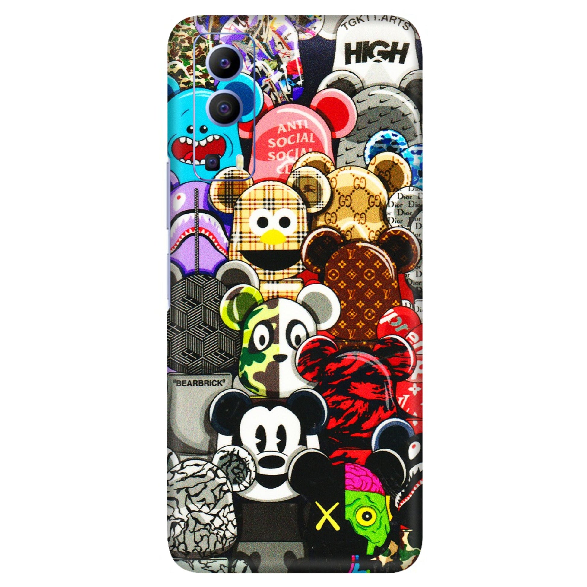 VIVO Z/V/X/T/U/S Series Phone Skins (All Models) - More Mickey Mouses - 3D Embossed Finish (L-118) Vivo V21e (5G)
