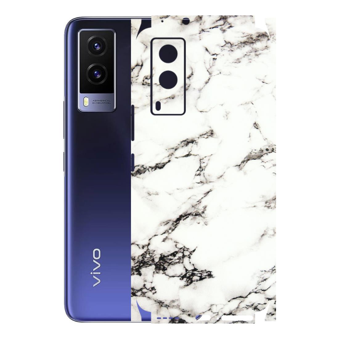 VIVO Z/V/X/T/U/S Series Phone Skins (All Models) - Black and White Marble Texture - 3D Embossed Finish (L-124) Vivo V21e (5G)