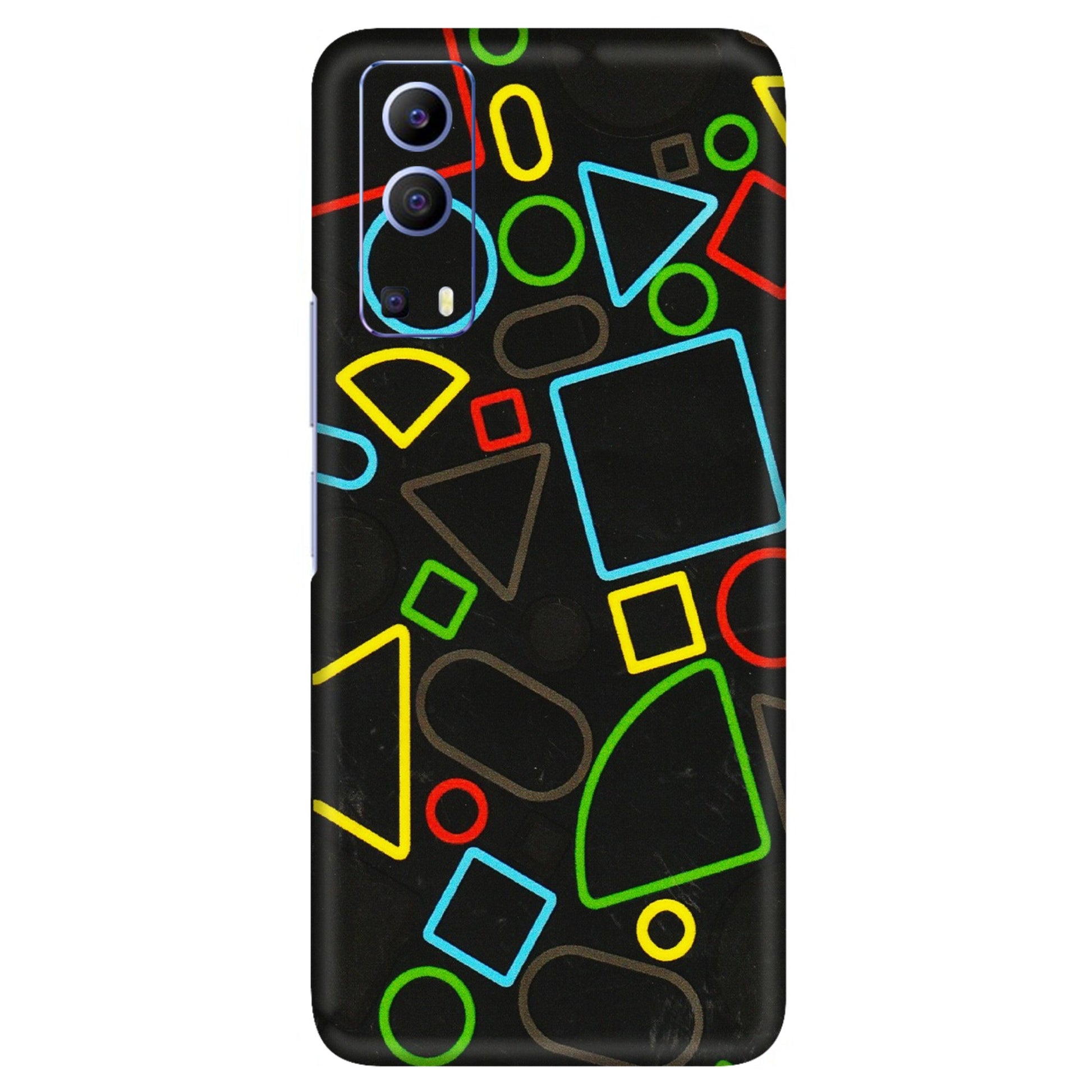 VIVO Z/V/X/T/U/S Series Phone Skins (All Models) - Black Shapes - 3D Embossed Finish (L-131) Vivo V21e (5G)