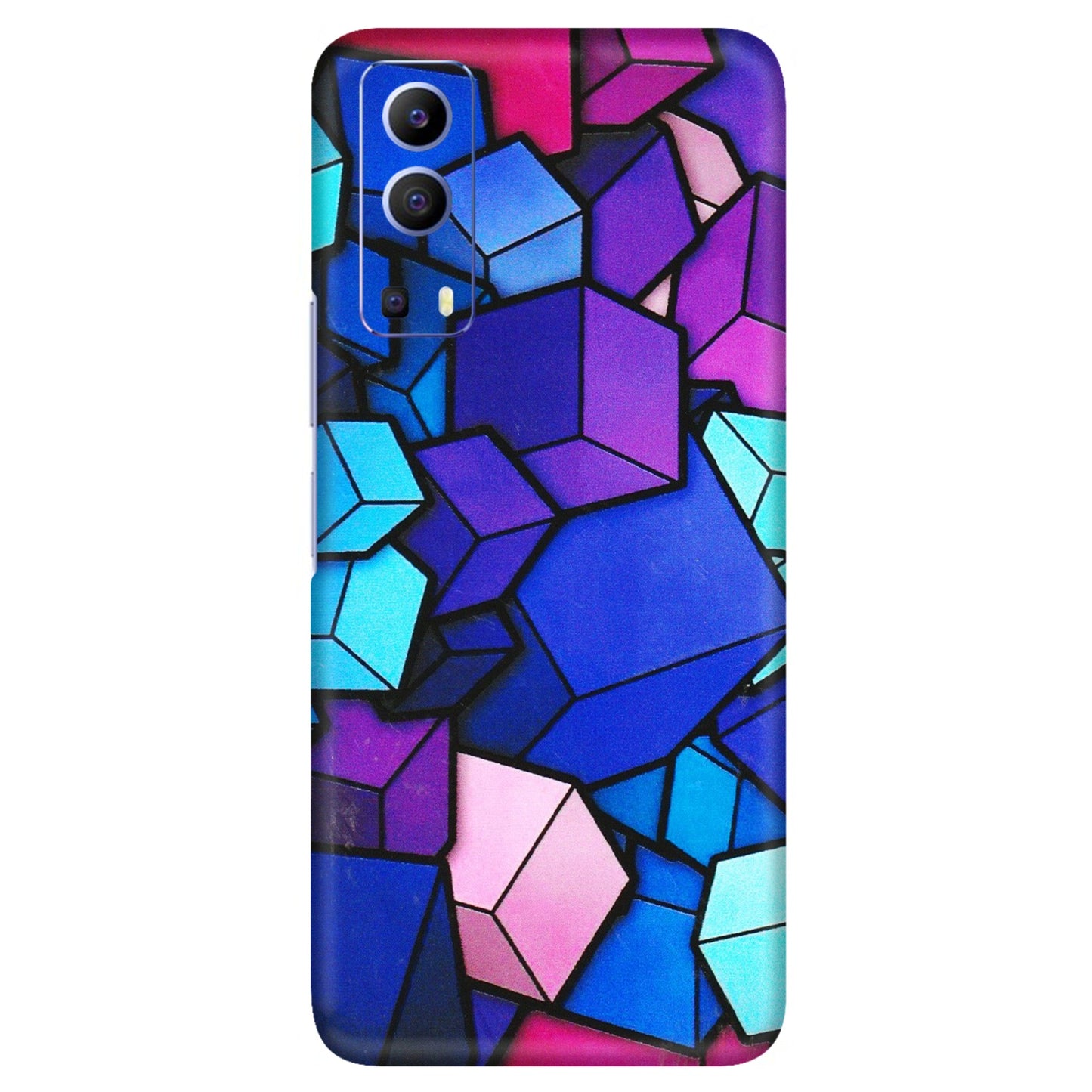 VIVO Z/V/X/T/U/S Series Phone Skins (All Models) - Cube Doodle - 3D Embossed Finish (L-141) Vivo V21e (5G)