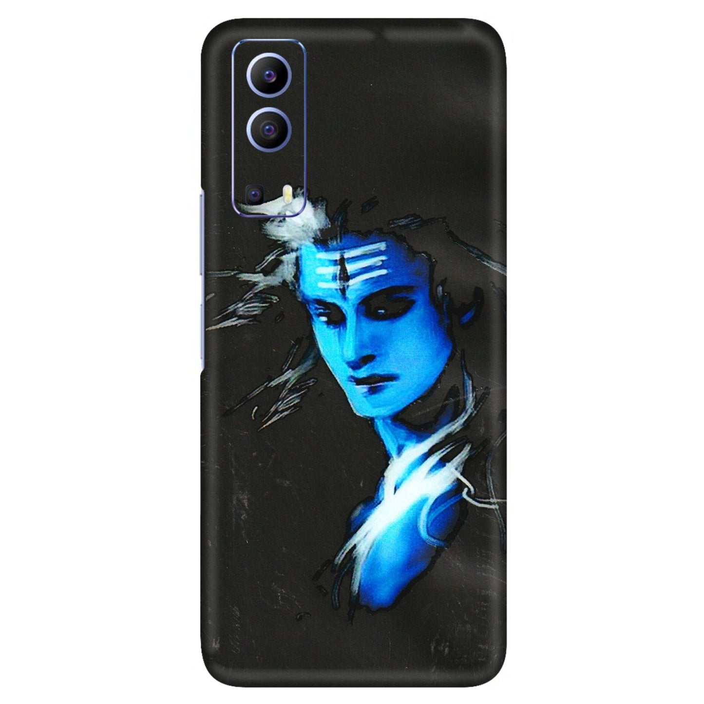 VIVO Z/V/X/T/U/S Series Phone Skins (All Models) - Har Har Mahadev Blue/Black - 3D Embossed Finish (L-185) Vivo V21e (5G)