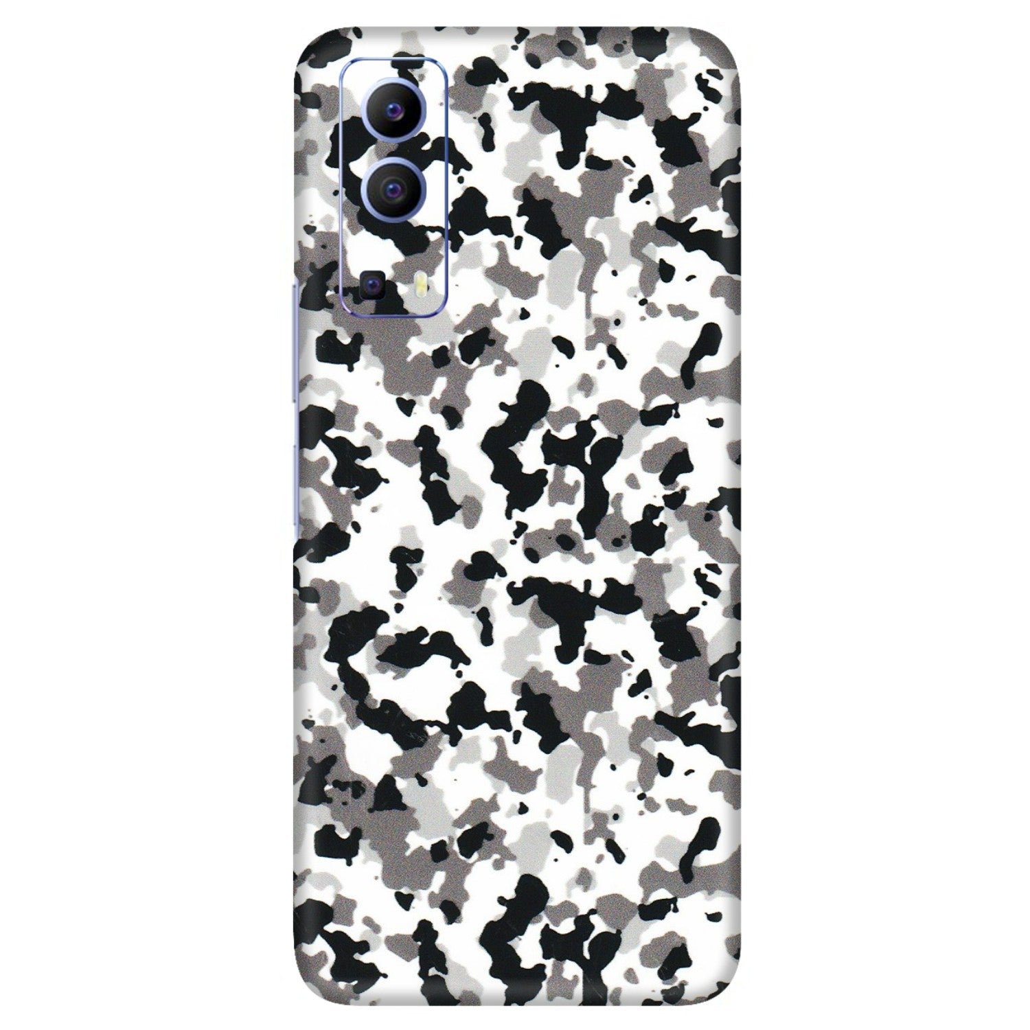 VIVO Z/V/X/T/U/S Series Phone Skins (All Models) - White Black Camouflage - 3D Embossed Finish (L-18) Vivo V21e (5G)